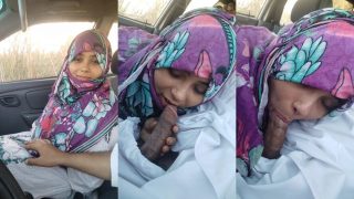 20 Year Old Pakistani Hijabi Girl Sucks Her Husbands Dick In The Car On His Request