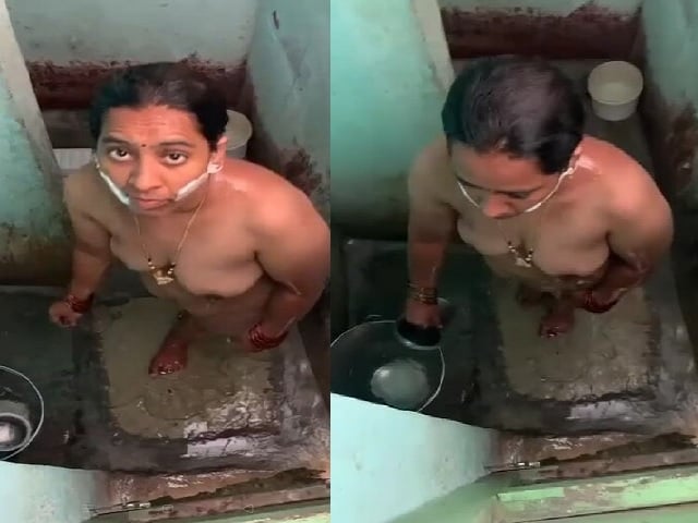 Telugu mom naked in bathroom caught by son viral MMS (FULL VIDEO 18+)