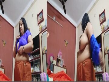 mom removes blouse dress change and shows big boobs